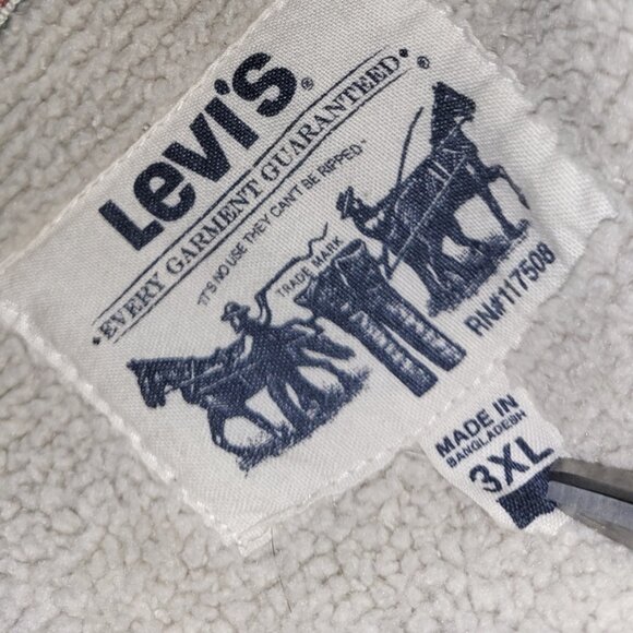 Levis Mens Sherpa Lined Jacket 3XL Cabincore Grunge - Picture 9 of 14